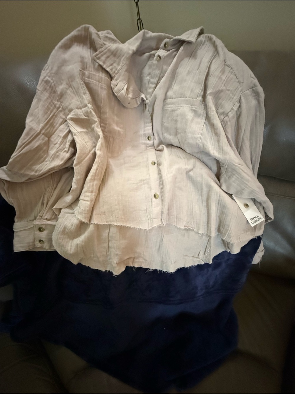 French Laundry Cream Button-Down Women's Shirt